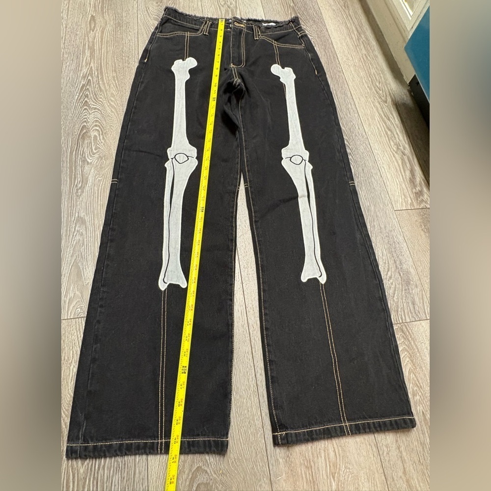 Forever 21 Black Jeans with Skeleton Design - Picture 3 of 10